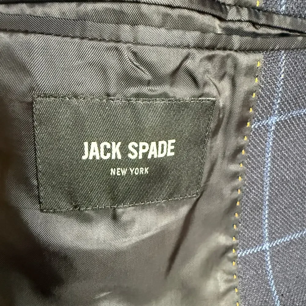 Jack Spade Silk Virgin Wool Windowpane Blazer 42R Lanificio di Pray